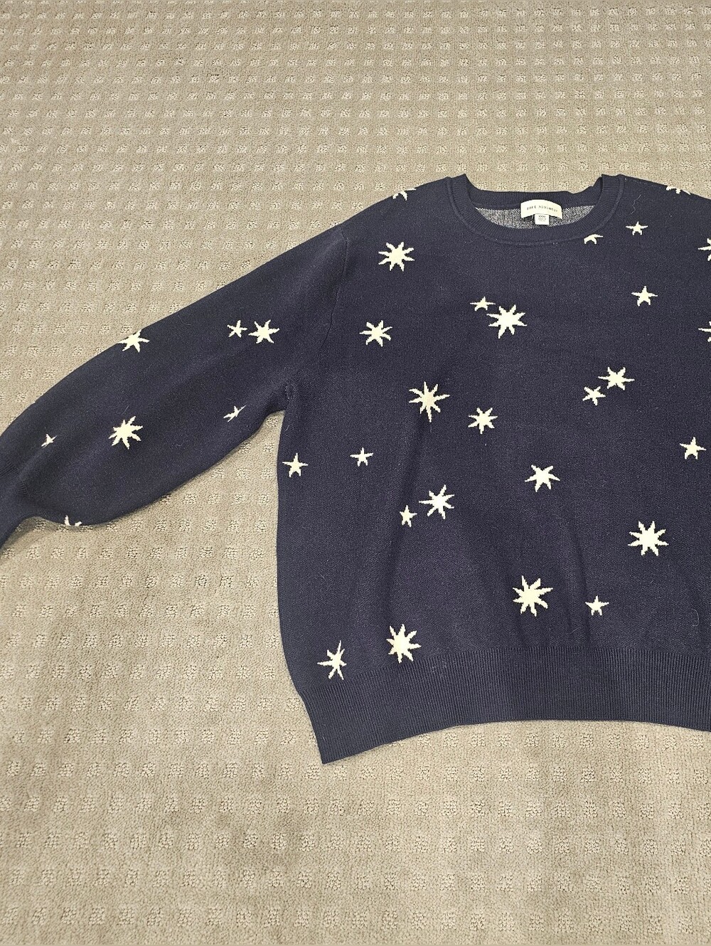 Free Assembly Blue Sweater White Stars, Size XXXL